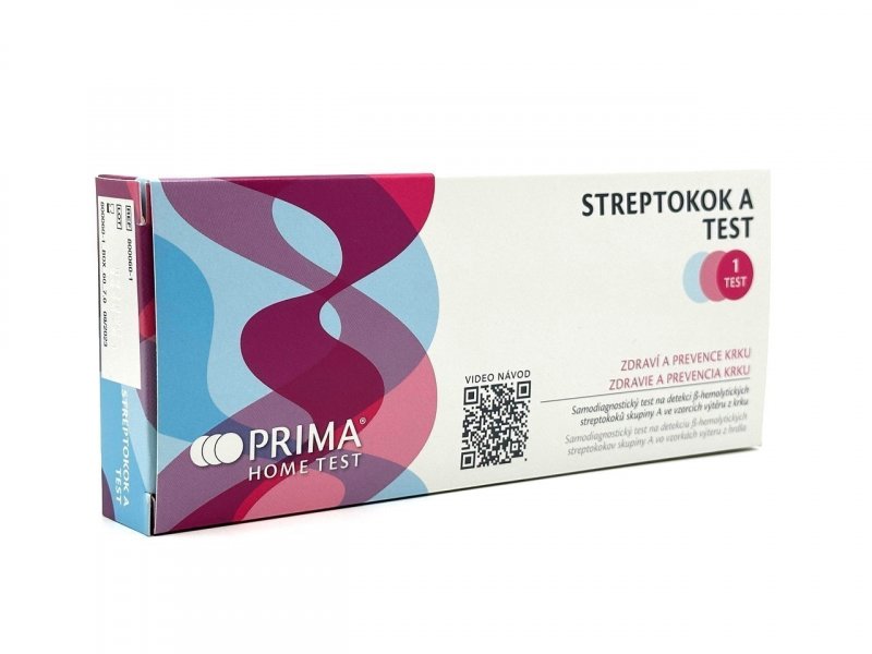 STREPTOKOK A TEST - z výtěru z krku(1ks/samodiagnostická souprava)