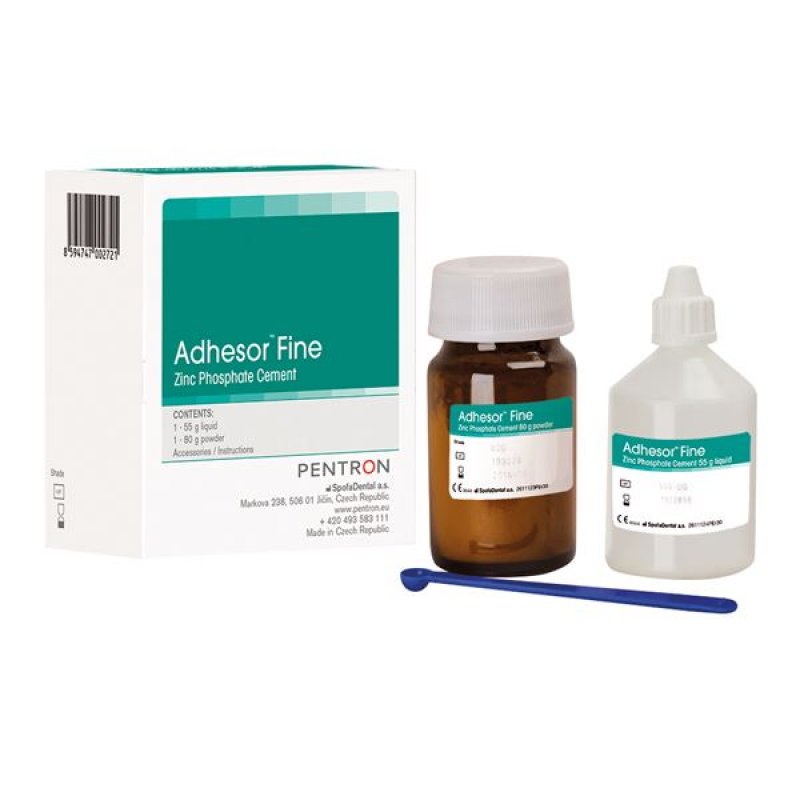 Zinkofosfátový cement Adhesor Fine (80g+55g) - 1