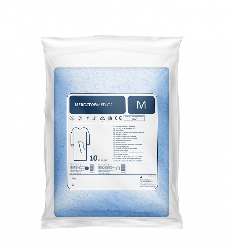 Návštěvnický hygienický plášť z netkané textilie, modrý (10 ks/bal; 50ks/krt)