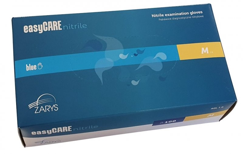 Jednorázové ochranné nitril rukavice ZARYS easyCARE - modré PF/TX (100ks/bal)