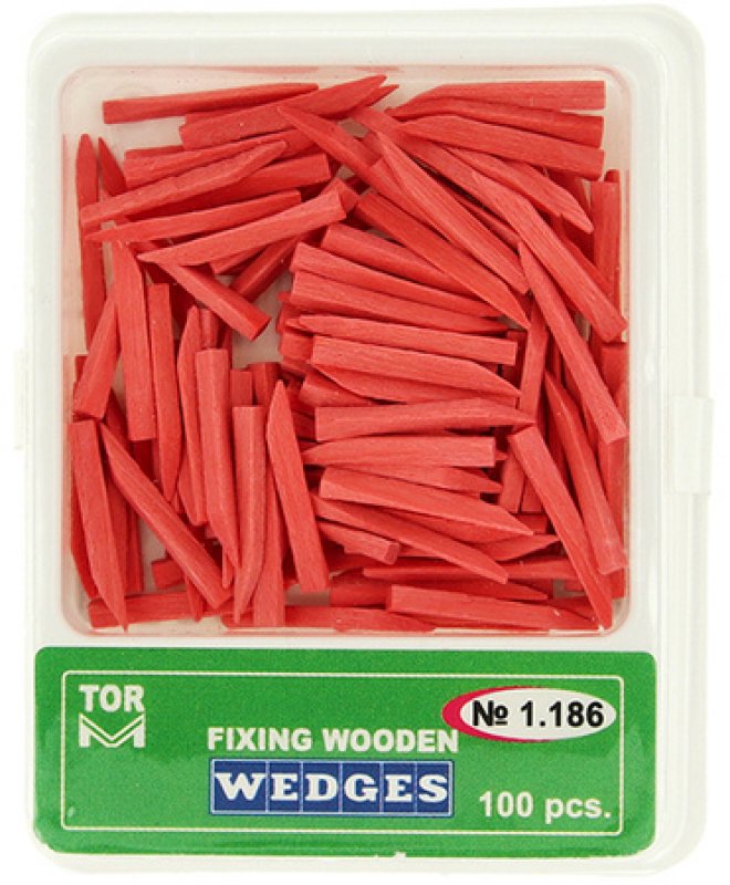 Dřevěné klínky TOR VM - růžové, střední, dlouhé (100ks/bal)