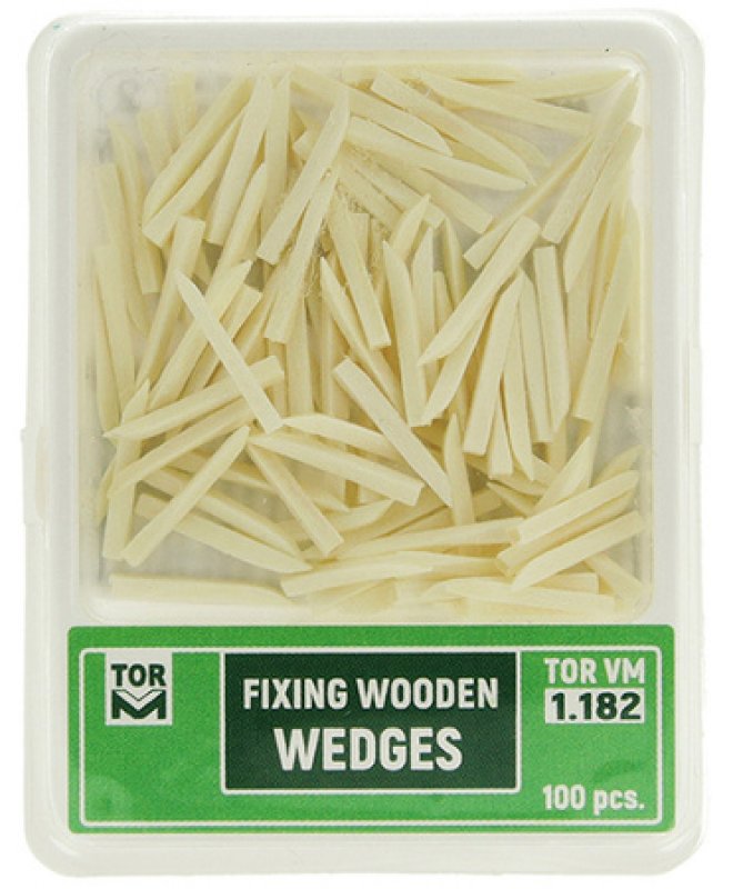 Dřevěné klínky TOR VM - bílé, tenké, krátké (100ks/bal)