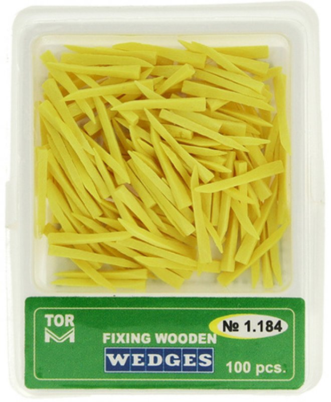 Dřevěné klínky TOR VM - žluté, tenké, dlouhé (100ks/bal)