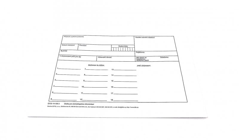 Obálka na stom. dokumentaci DITIS